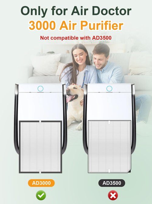 3000 Replacement Filter Compatible with Air Doctor 3000 Air Purifier, 2 Premium Filters for AD3000, Compare to ADF3001, 2-Pack