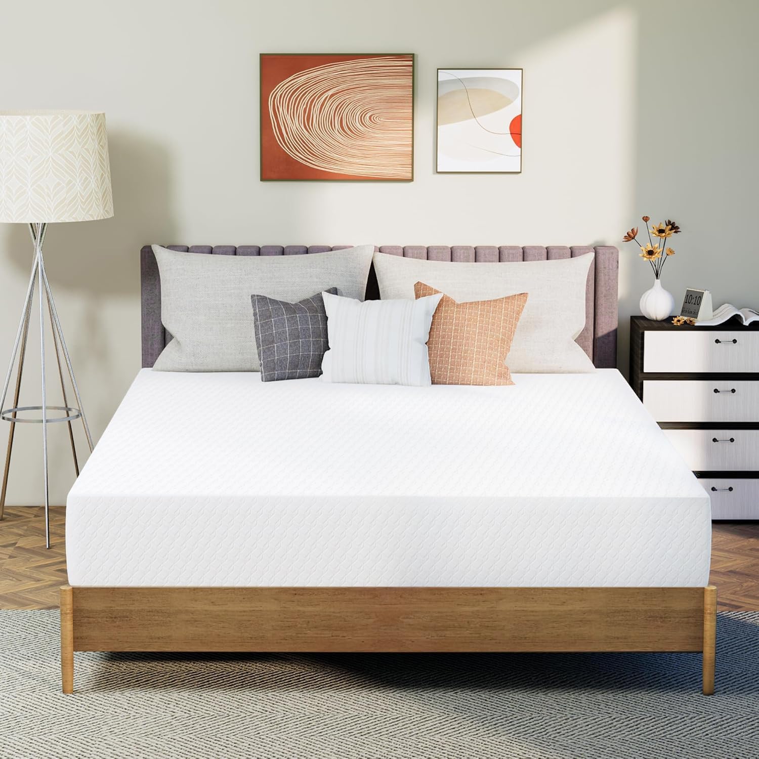 Neo Sleep Queen Cooling Gel Memory Foam Mattress - Medium Firm, CertiPUR-US Certified, Enhanced Pressure Relief, 8 Inch