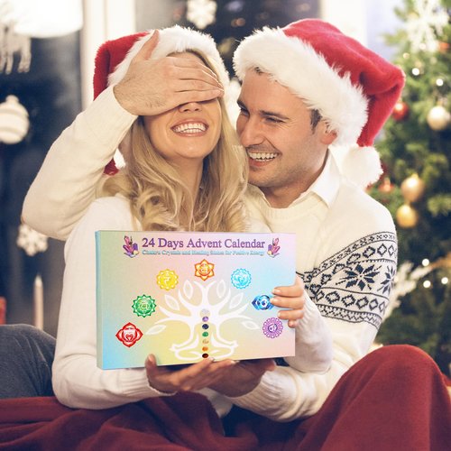 Crystal Advent Calendar 2025 for Women, 24 Days Christmas Countdown Calendar with Healing Crystals, Gemstones, Chakra Stones, Mineral Rocks, Advent calendar for Teen Girls, Adult Women, Spiritual Christmas Gifts for Her, Meditation, Yoga, Witchy-32pcs