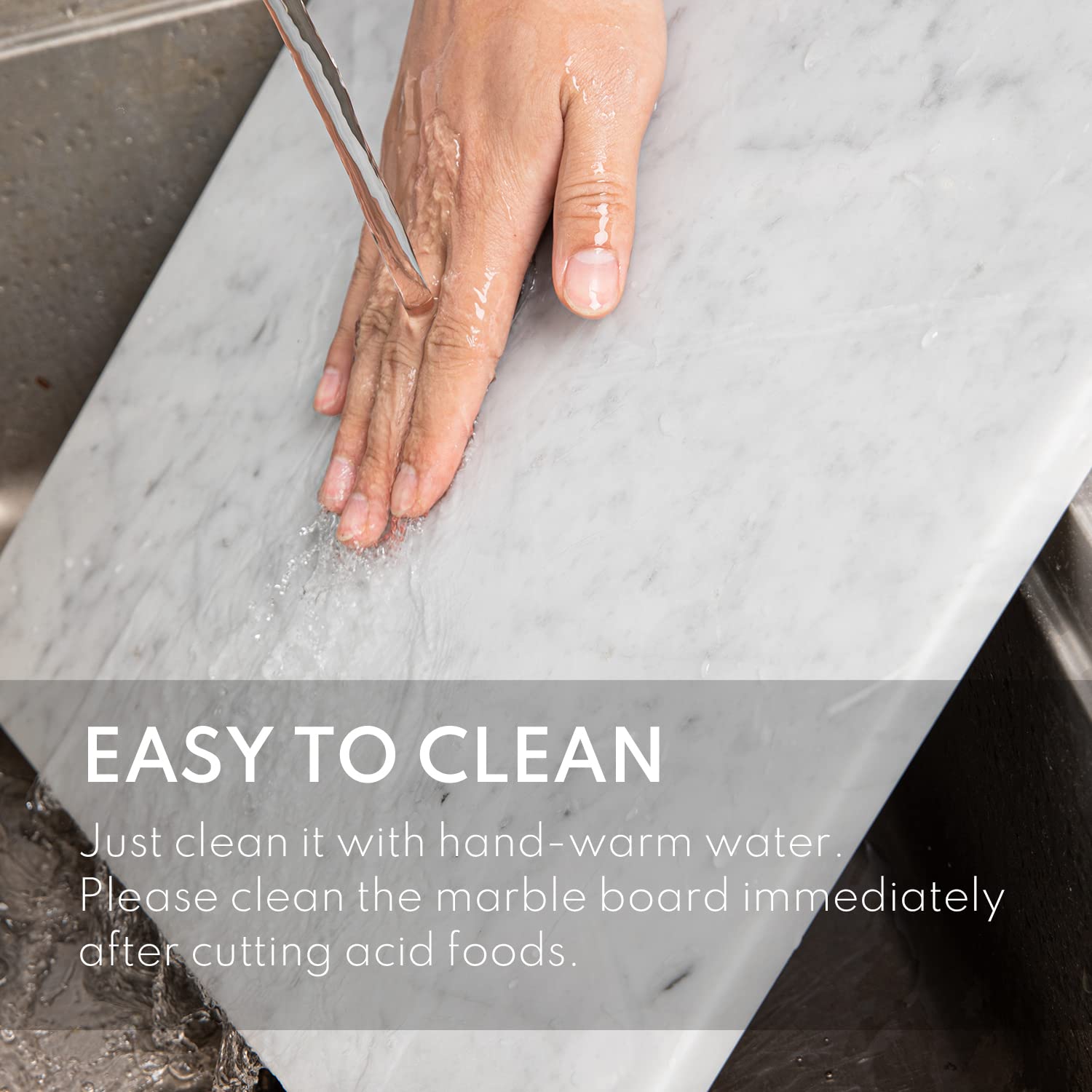 Lovdeco Carrara Marble Cutting Board 20x16 Inch, Pastry Board For Kitchen, Large White Marble Slab Gift With Non-Slip Feets, 1 Piece