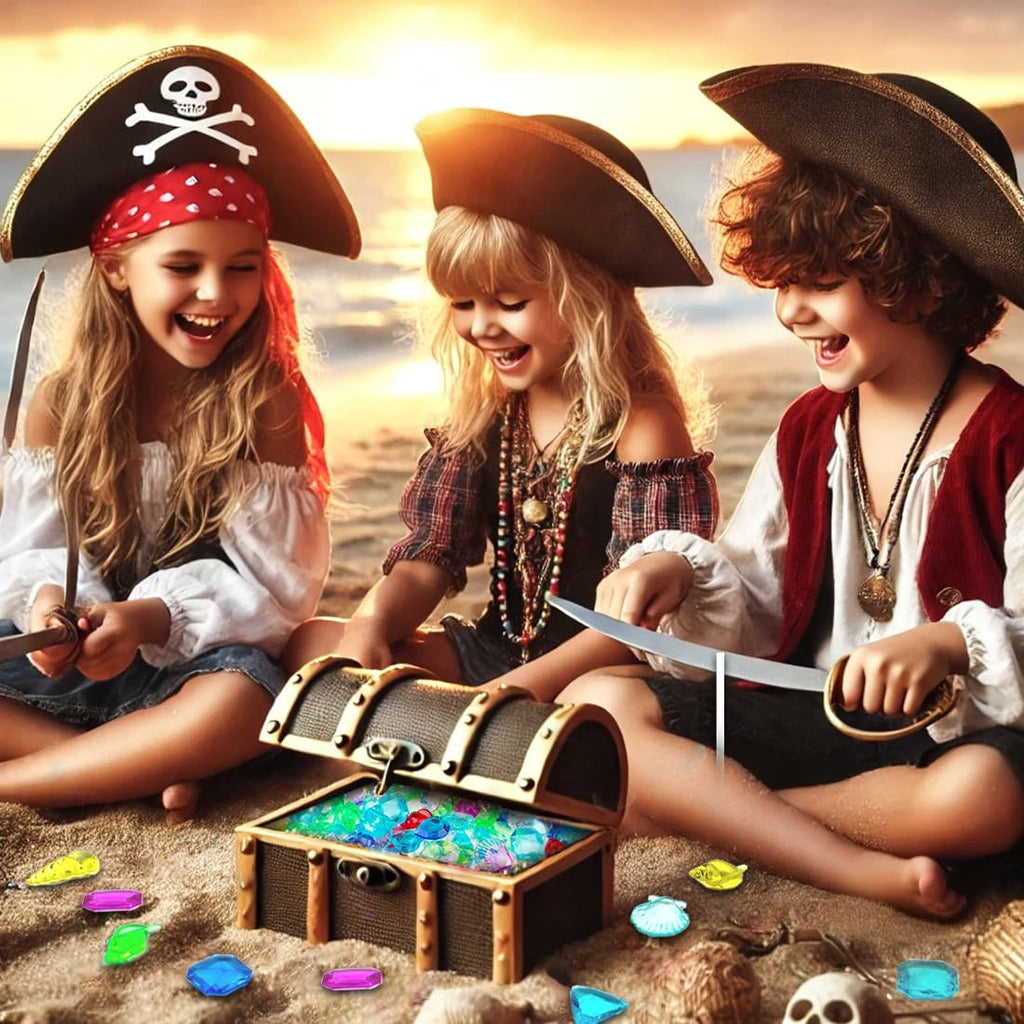 Skiennix Sensory Bin Filler - 180 Pcs Plastic Gemstones & Fake Seashells for Kids | Ocean-Themed Play