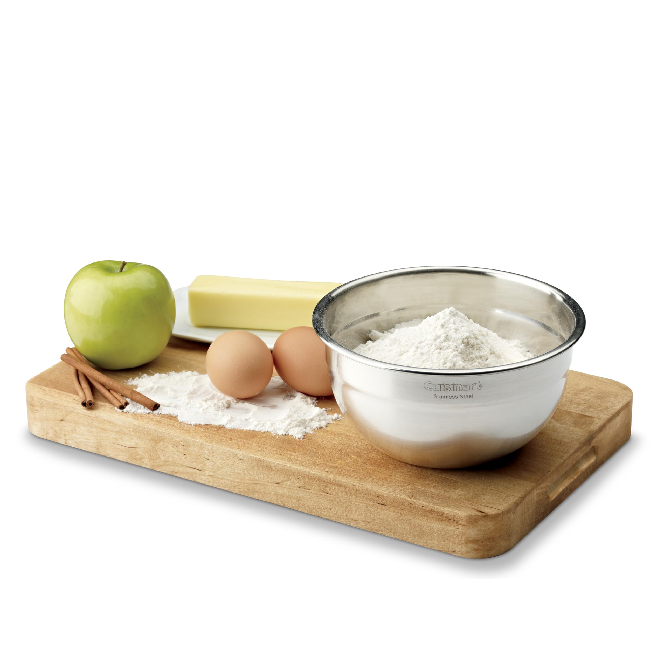 Cuisinart Mixing Bowl Set, Stainless Steel, 3‑Piece Nesting Bowls for Baking, Cooking & Food Prep, CTG-00-SMB