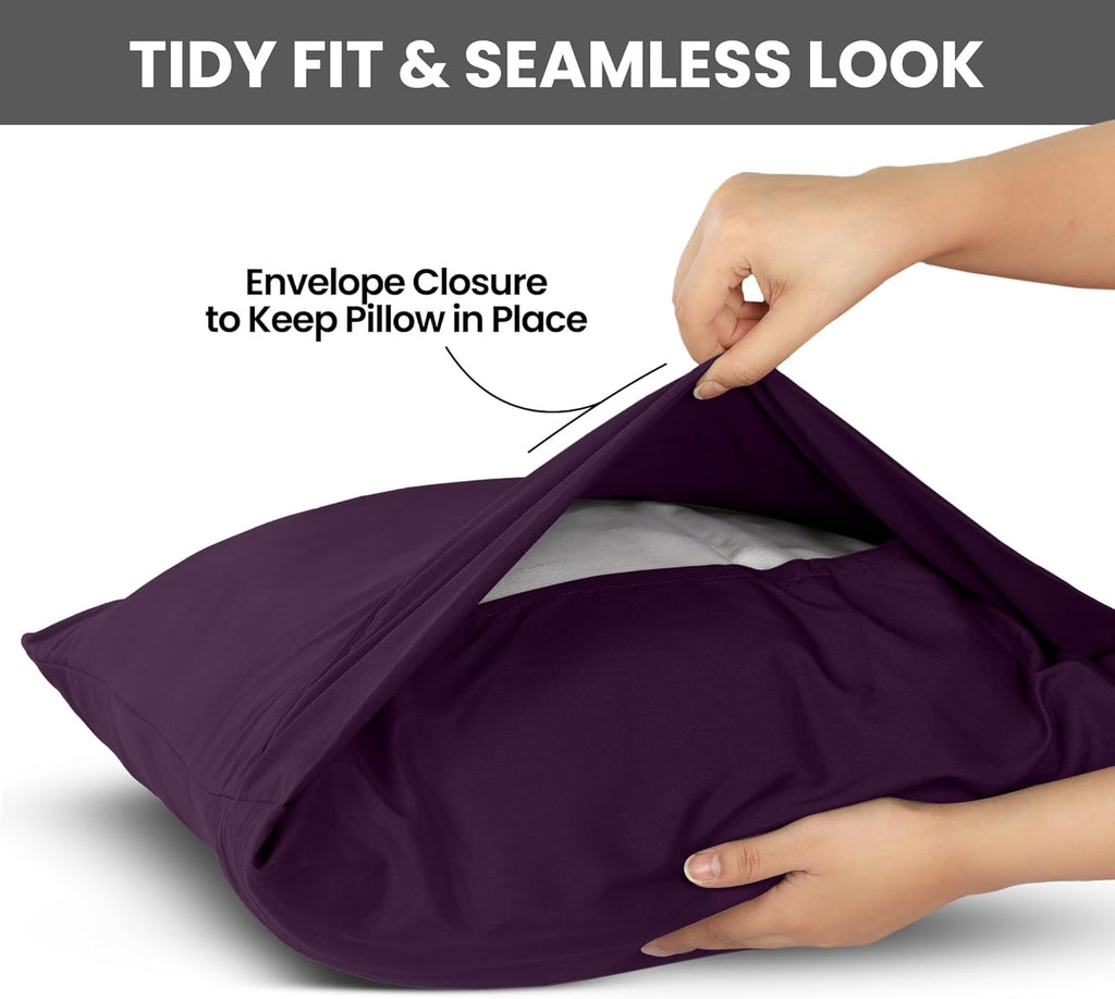 Utopia Bedding Queen Pillow Cases - Soft Brushed Microfiber - 2 Pack | Fade Resistant 20 X 30 Inches (Purple)
