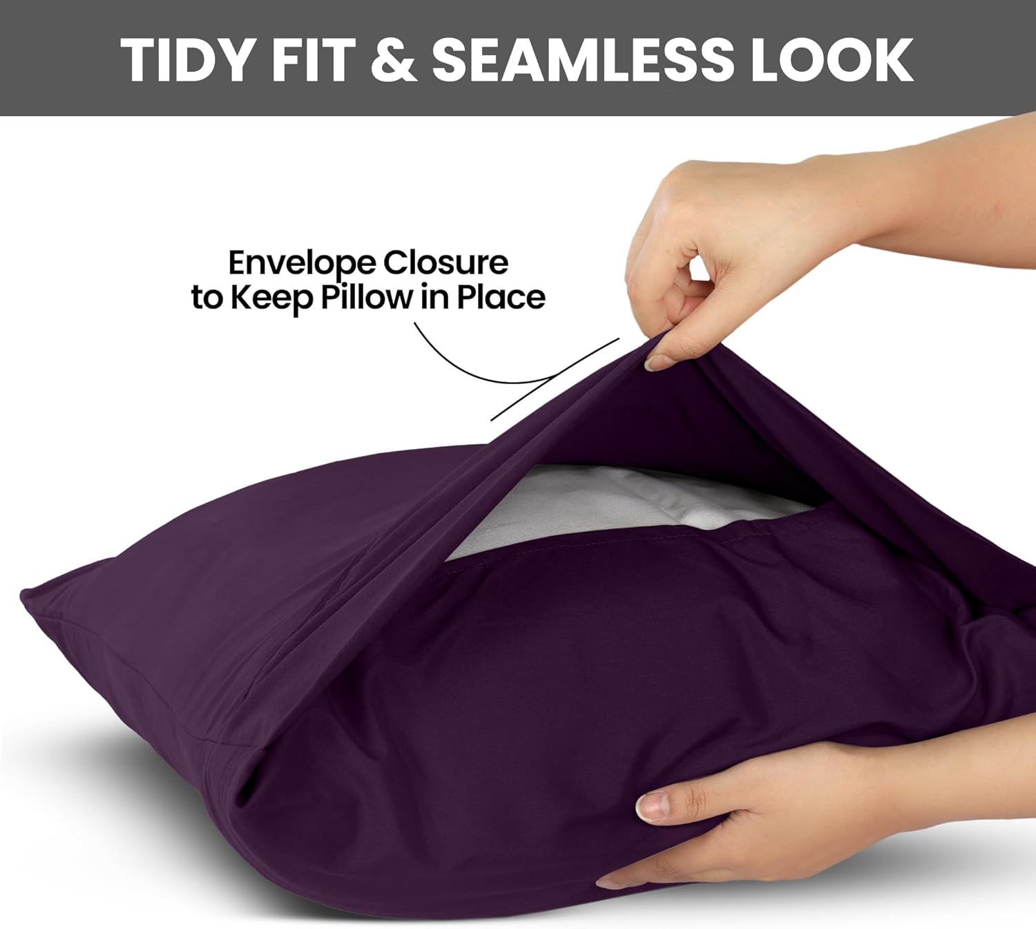 Utopia Bedding Queen Pillow Cases - Soft Brushed Microfiber - 2 Pack | Fade Resistant 20 X 30 Inches (Purple)