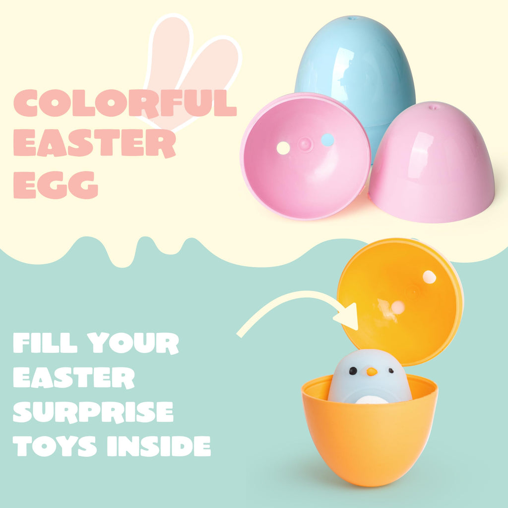 JOYIN 100 PCS Pastel Easter Eggs, 2.3" Empty Plastic Eggs, Colorful Plastic Eggshell Bulks for Easter Hunt, Filling Treats, Party Favor, Easter Basket Stuffers, Classroom Prize Supplies