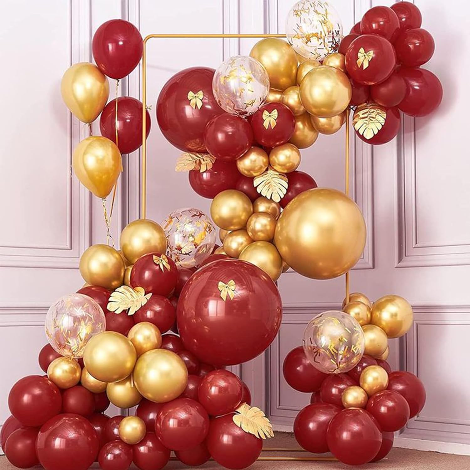 PartyWoo Red and Gold Balloons - 140-Piece Set with 18", 12", 10", & 5" Sizes for Birthday & Party Decor