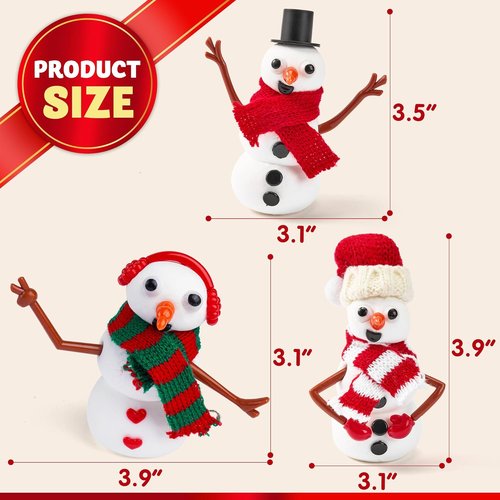 JOYIN Christmas Build A Snowman Craft Kit - 3 Pack DIY Modeling Clay for Kids | Fun Xmas Gift & Party Favor