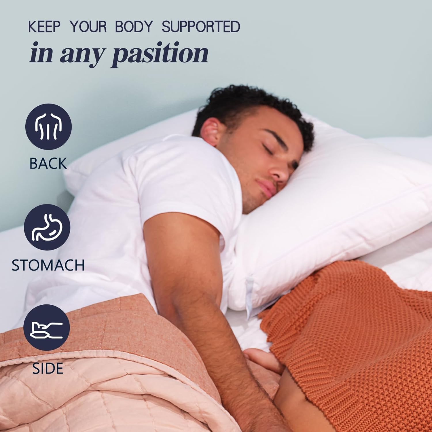 Nuzzle Cooling Adjustable Pillow - Queen Size Luxury Bed Pillow for Side Sleepers | Soft & Firm Support