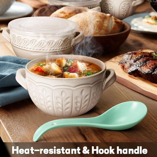 Artena Solid Asian Soup Spoon Set - Ultra-Fine Porcelain Ramen & Miso Spoons | 6.75 Inch, Teal