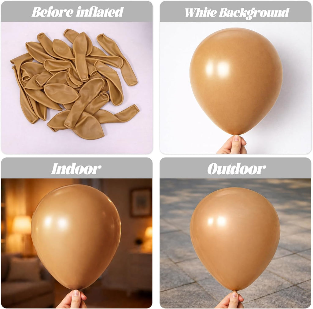 Voircoloria Brown Balloon Garland Arch Kit - 90 Pack in 18/12/10/5 Inch Sizes for Weddings, Graduations & Parties
