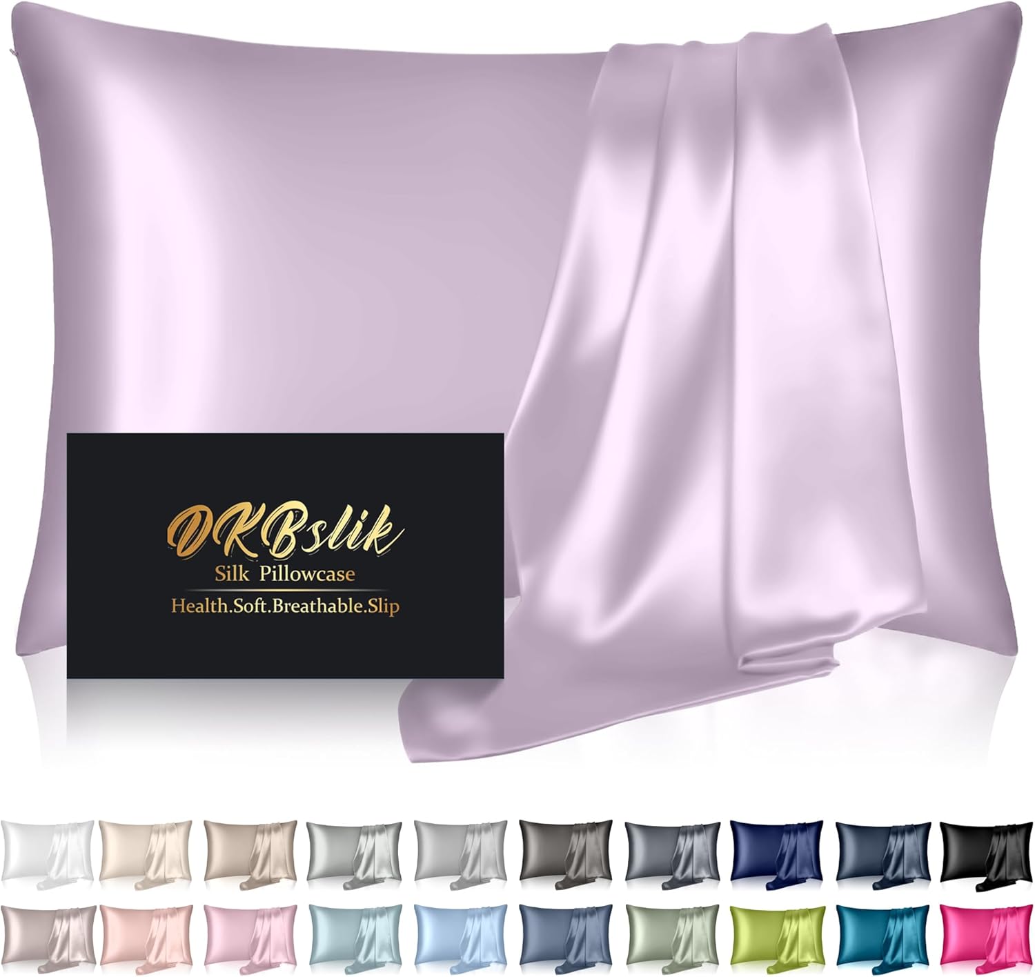 Mulberry Silk Pillowcase by Skiennix - Anti-Acne Cooling Beauty Sleep | Queen Size Lavender