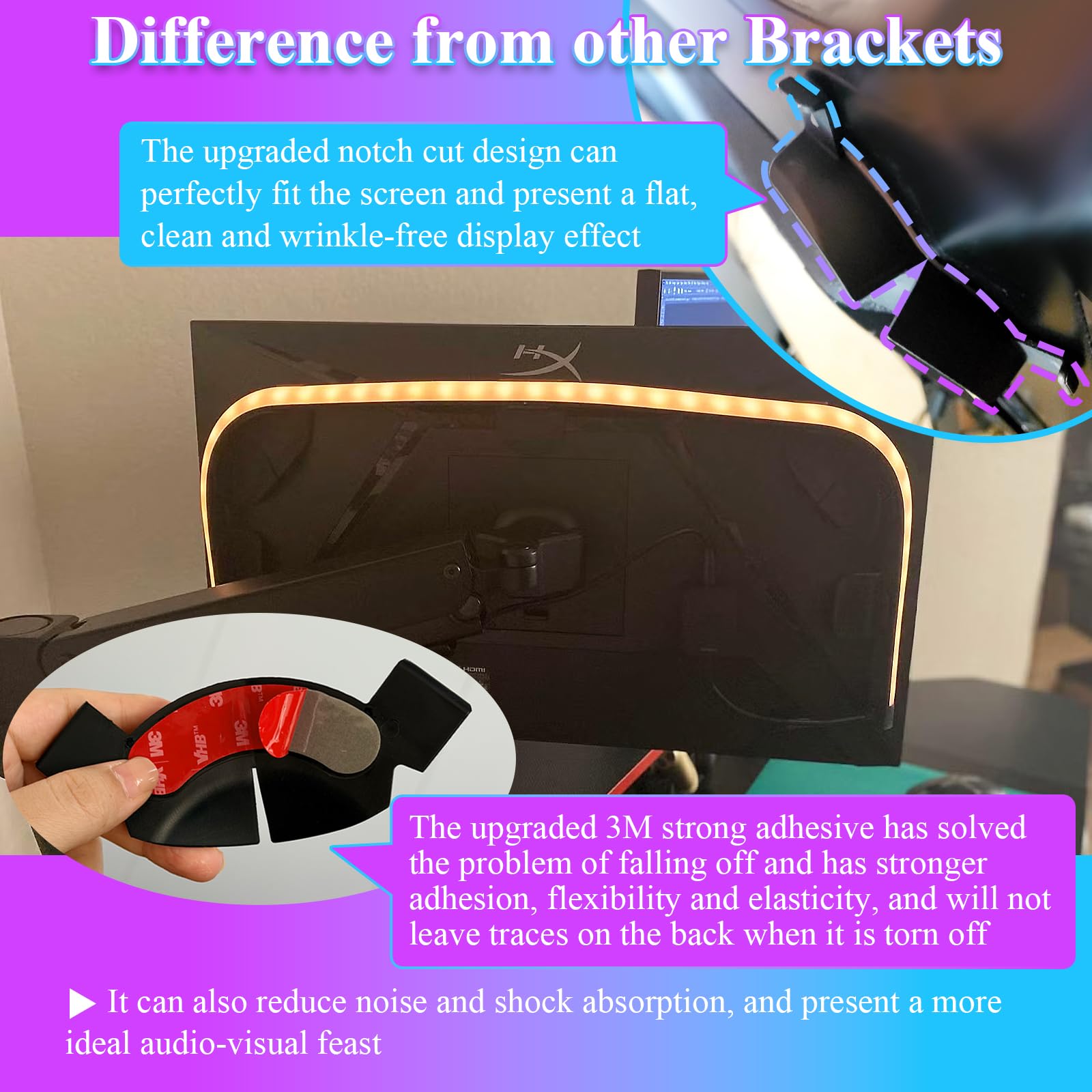 Upgraded Brackets Set fits Philips Hue Play Gradient Light Strip