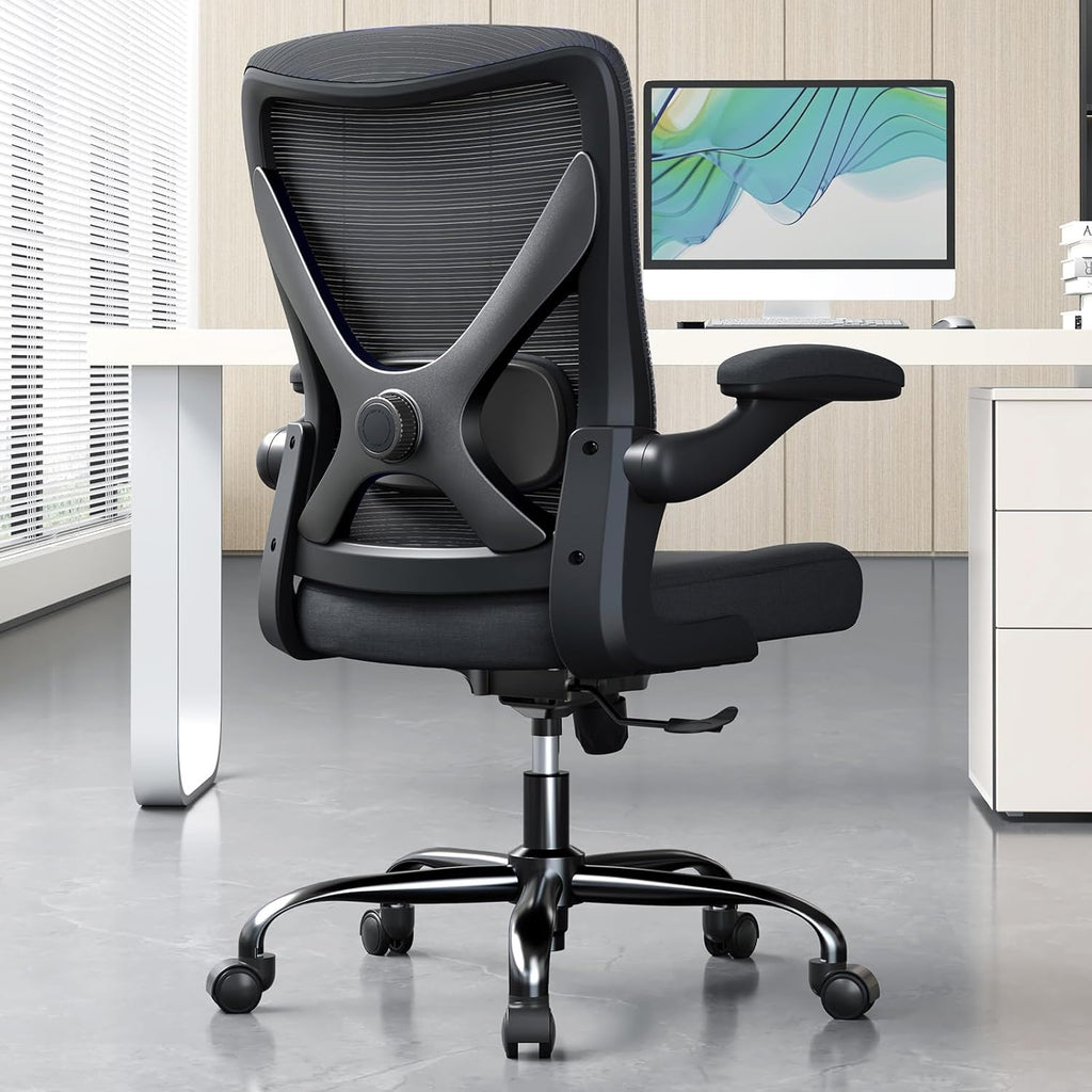 Skiennix Ergonomic Office Chair - Adjustable Lumbar Support for Home Office & Gaming - Comfortable Black Design