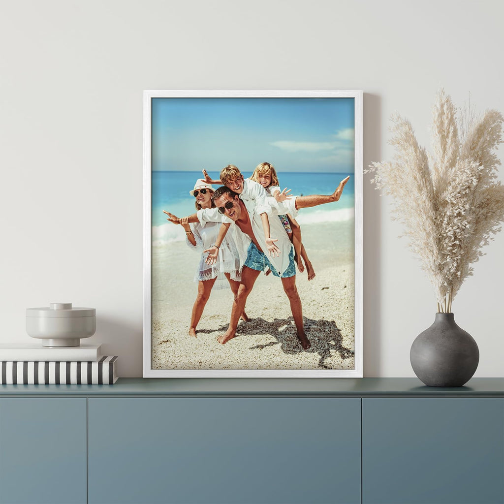 Wall26 Custom Framed Poster - Stylish Canvas Wall Art for Living Room or Bedroom | 12"x16" White