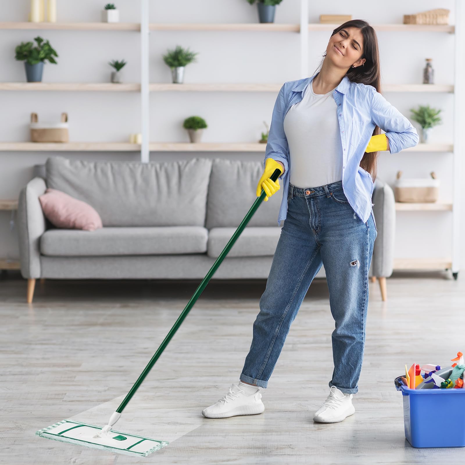 6 Pack Replacement Mop Refills Compatible with Libman Wet & Dry Microfiber Mop, Reusable Washable Mop Head Replacement Pads for Cleaning Multi-Surface Floor (Mop not Included)