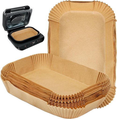 BYKITCHEN Air Fryer Liners - Set of 100 Rectangle Parchment Paper for Ninja Foodi XL Grill