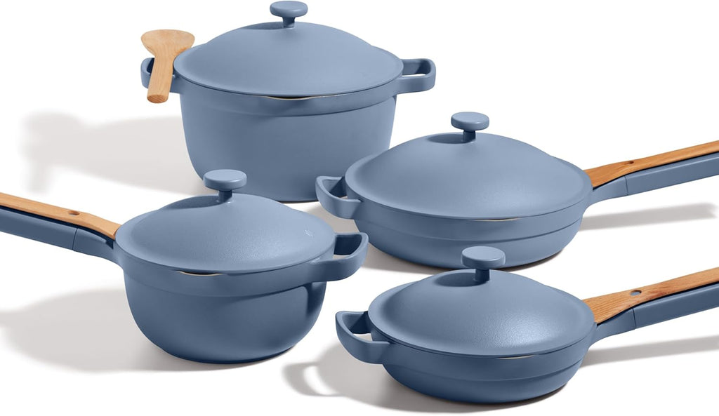 Our Place Cookware Set - 13-Piece Nonstick Kitchen Essentials | Toxin-Free, Heat Safe to 450°F | Blue Salt