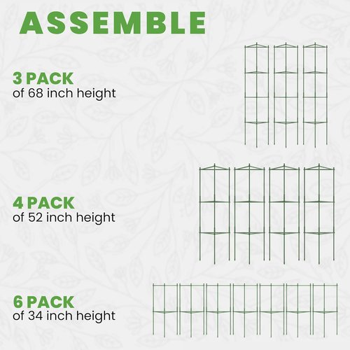 K-Brands Tomato Cage - Extra Tall Plant Support Trellis for Garden & Pots | 3 Pack (Up to 68 Inches)