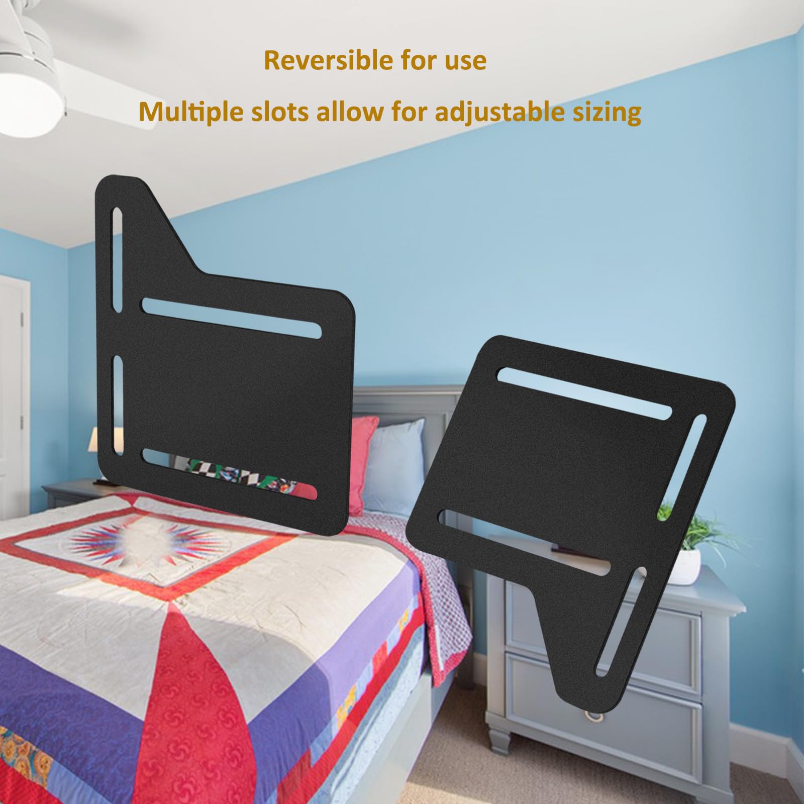 VANROUG 2 Pcs Bed Frame Brackets for Headboard, Bed Frame Adapter Connector, Bed Modification Plate, Bed Frame Conversion Kit, Headboard Attachment Bracket kit for Queen, King and Full Size Beds