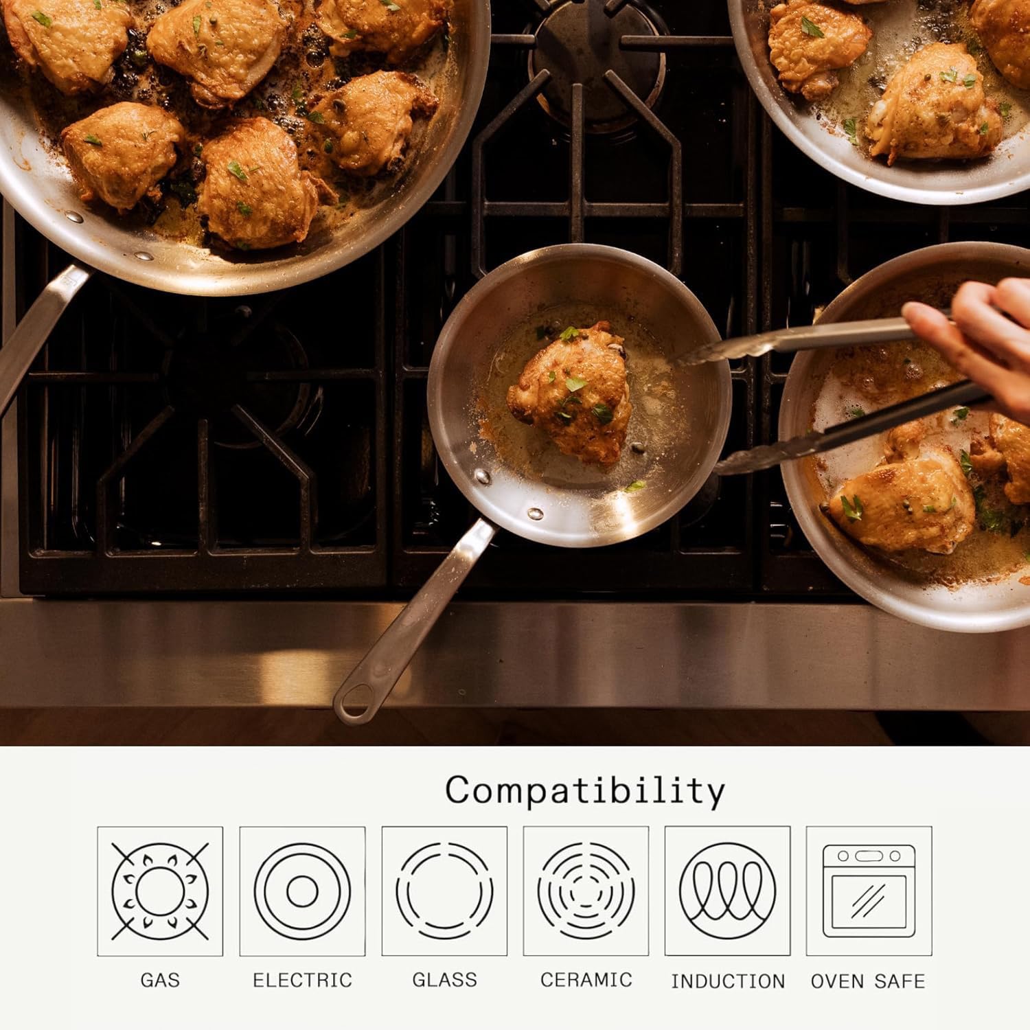 Made In Cookware | 10-Inch Stainless Steel Frying Pan | 5 Ply Stainless Clad | Professional Cookware | Crafted in USA | Induction Compatible