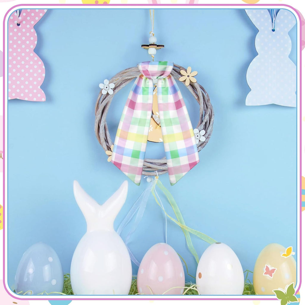 Pastel Wreath Sash by [Brand Name] - Satin Blank Sashes for Embroidery | Indoor/Outdoor Home Decor