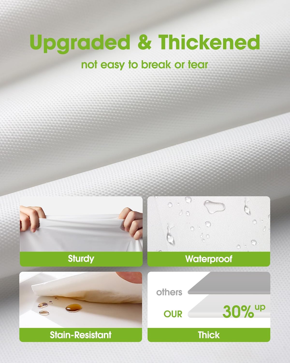 Pureegg Disposable Plastic Tablecloths - 10 Pack, 54 x 72 Inch, Sturdy & Leakproof for Parties, Picnics & Weddings - White