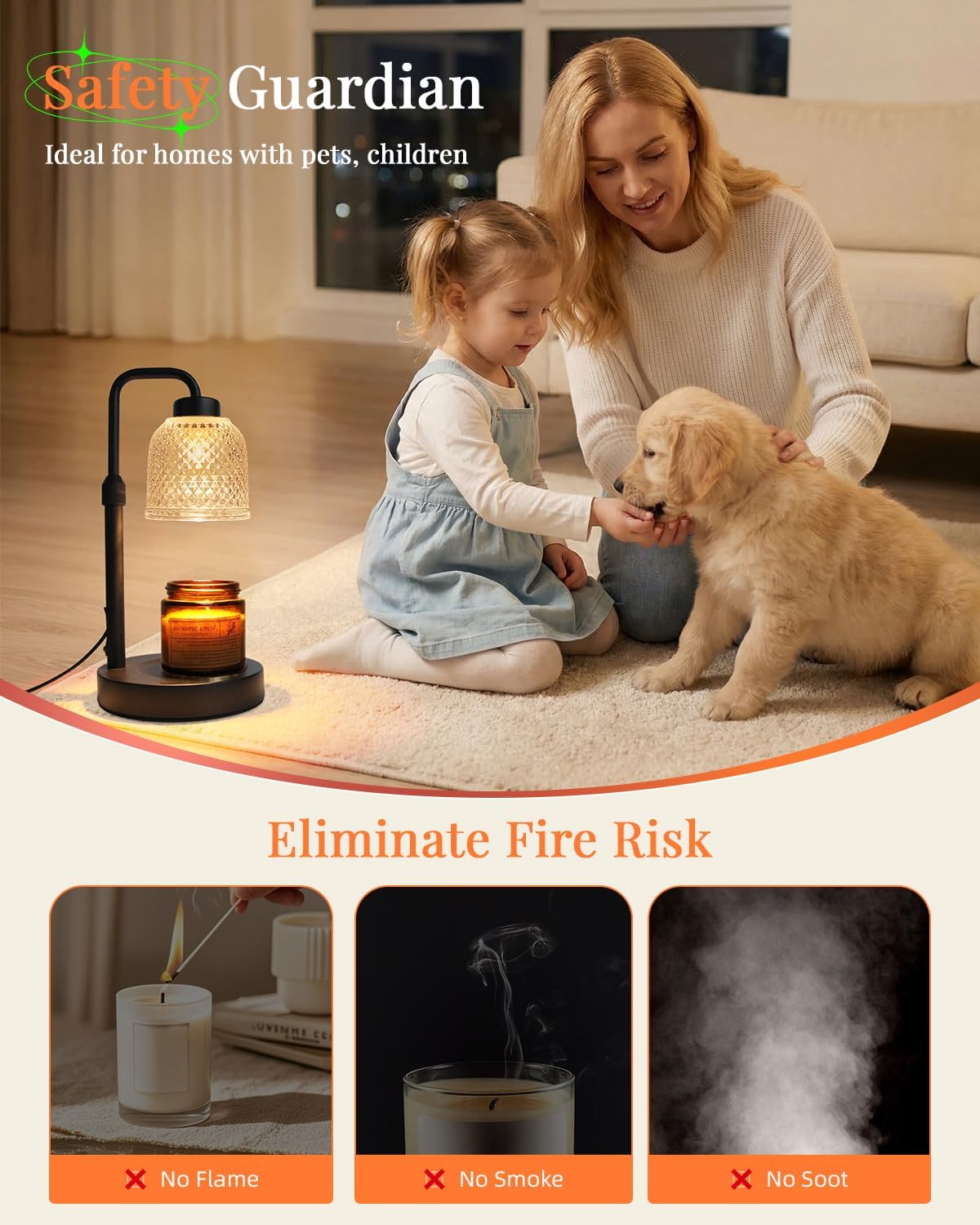 AIFEI Candle Warmer Lamp - Dimmable Adjustable Height with Timer | Perfect Birthday & Housewarming Gift - Coal Black