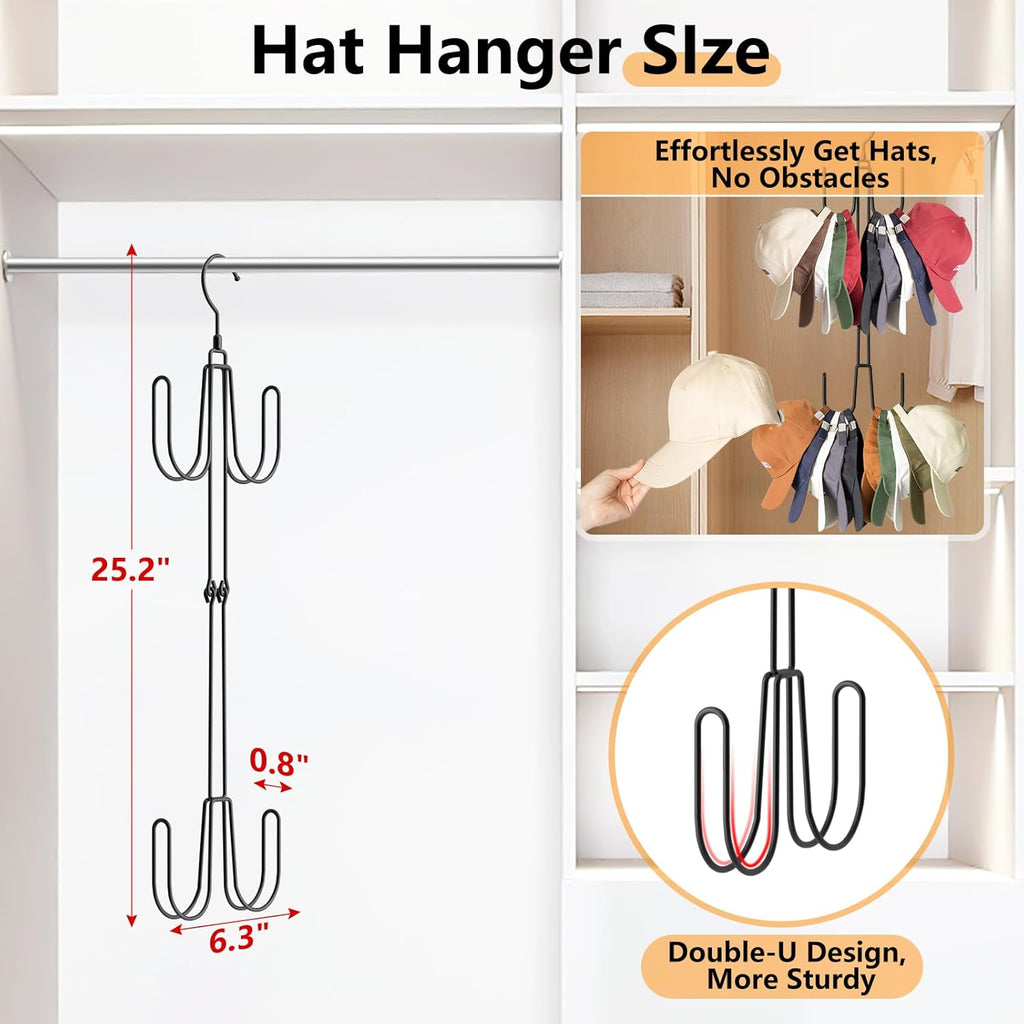 NANATI Hat Hangers - Stainless Steel Hat Organizer for Baseball Caps | 1 Pack