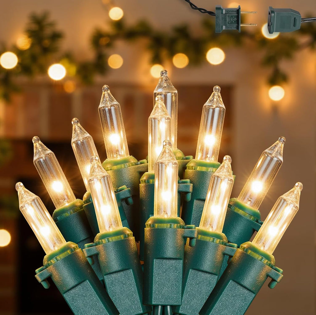 Warm White Christmas Lights by [Brand Name] - 50-Count Mini String Lights | 13FT Connectable for Indoor & Outdoor Holiday Decor