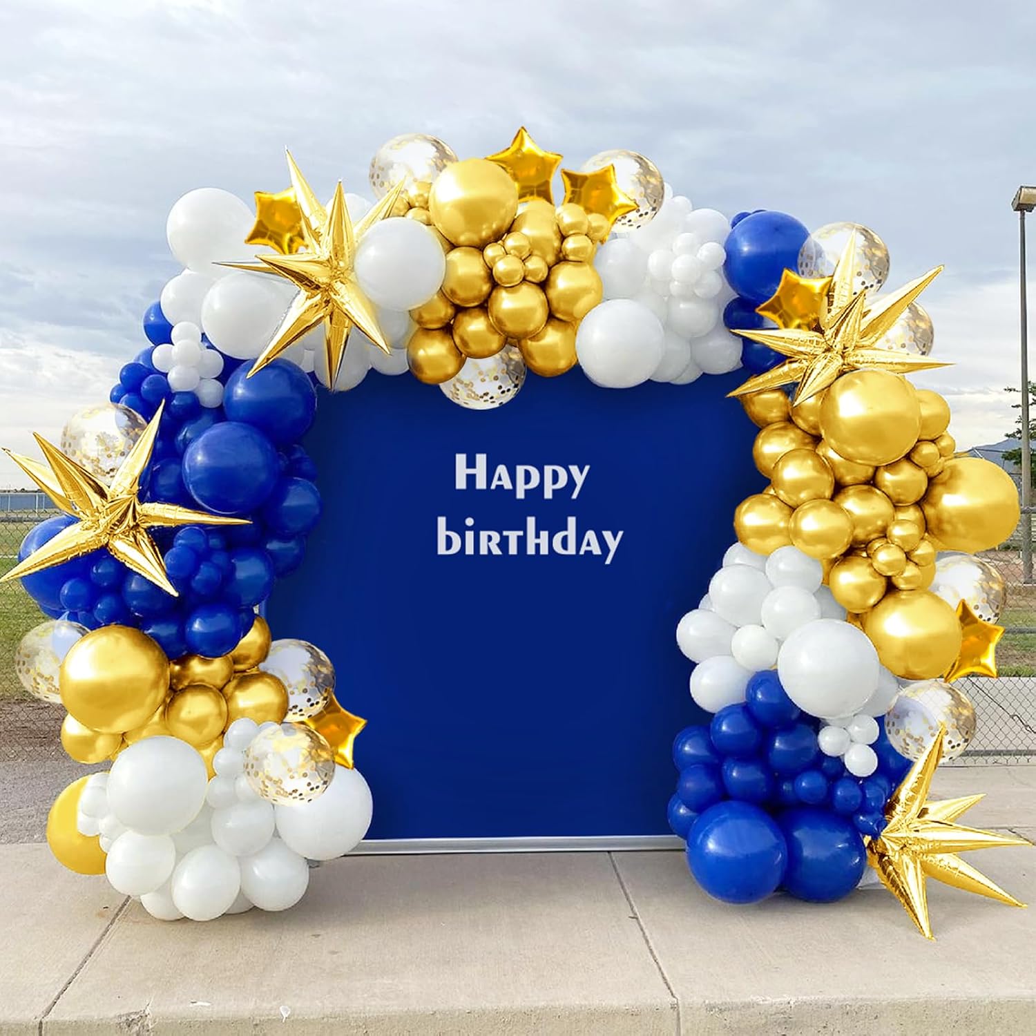 Royal Blue and Gold Balloon Arch Garland Kit by 187PCS - Perfect for Baby Showers, Weddings & Parties | 5-18 Inch Balloons