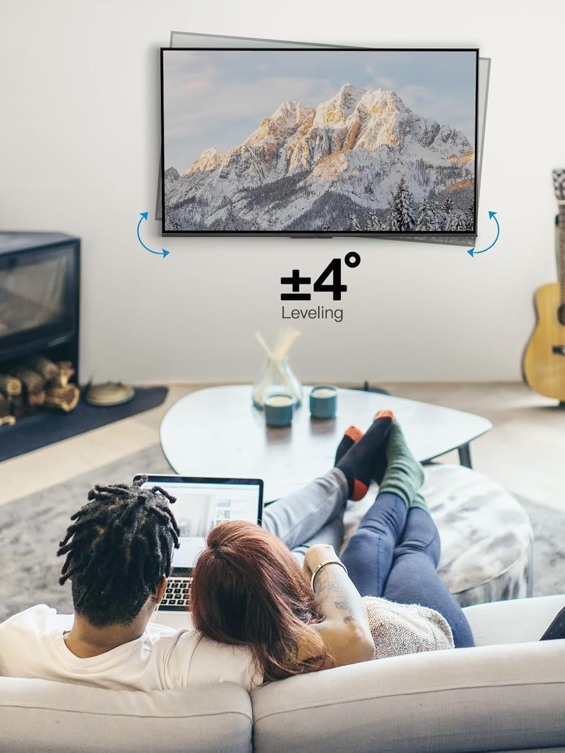 Pipishell Full Motion TV Wall Mount - Articulating Arms for 26-65 Inch TVs | Max VESA 400x400mm, 77 lbs Capacity