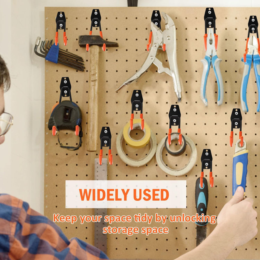 Vivicreate Heavy-Duty Garage Hooks - 10 Pack Wall Mount Utility Storage with Anti-Slip PVC Coating