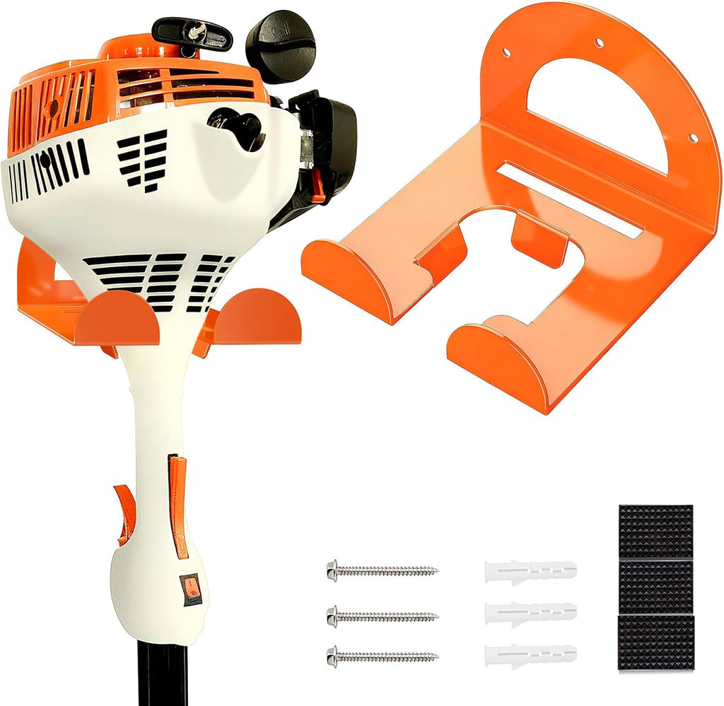 Weed Eater Trimmer Rack - Wall-Mounted Garage Organizer for Power Tools | Holds Grass Trimmer, Hedge Trimmer, Leaf Blower, Chainsaw