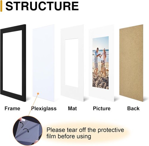 decorUhome 8x10 Picture Frame - Versatile Display for 5x7 or 8x10 Photos, Black | Wall & Tabletop Use