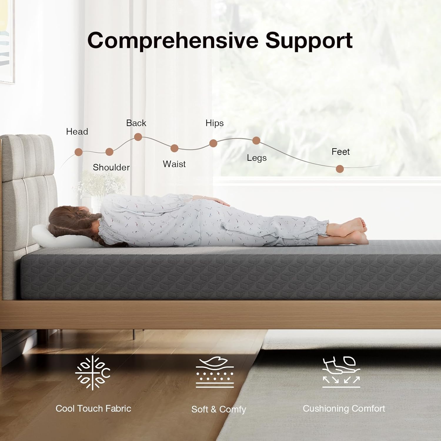 Novilla Twin Mattress - 5-Inch Gel-Infused Memory Foam for Kids | Pressure-Relieving & Cool Touch, CertiPUR-US Certified