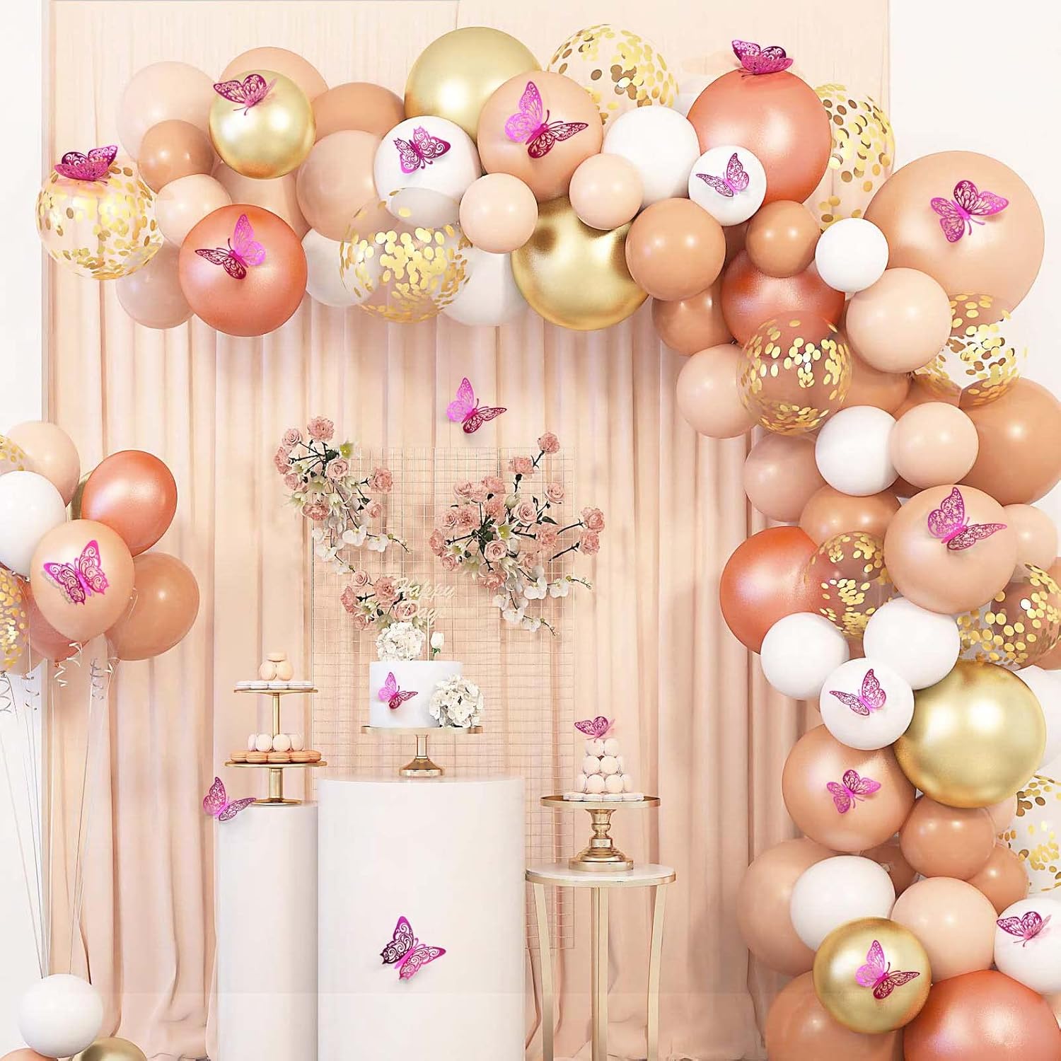 Skiennix Butterfly Decorations - 72 Pcs in 3 Sizes & Styles | Perfect for Party & Wall Decor (Purple)