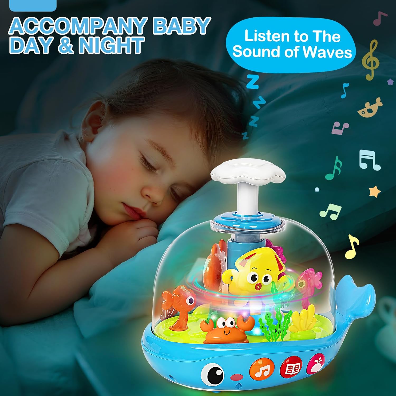 Skiennix Musical Aquarium Baby Toy - Early Learning Sound & Light Features | 6-12 Months