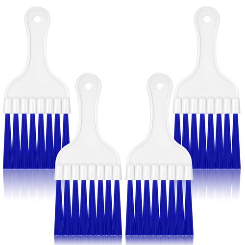 4 Packs Air Conditioner Condenser Cleaning Brush Refrigerator Coil Brush HVAC Coil Cleaner Brush Small Plastic Whisk Brush (Blue)