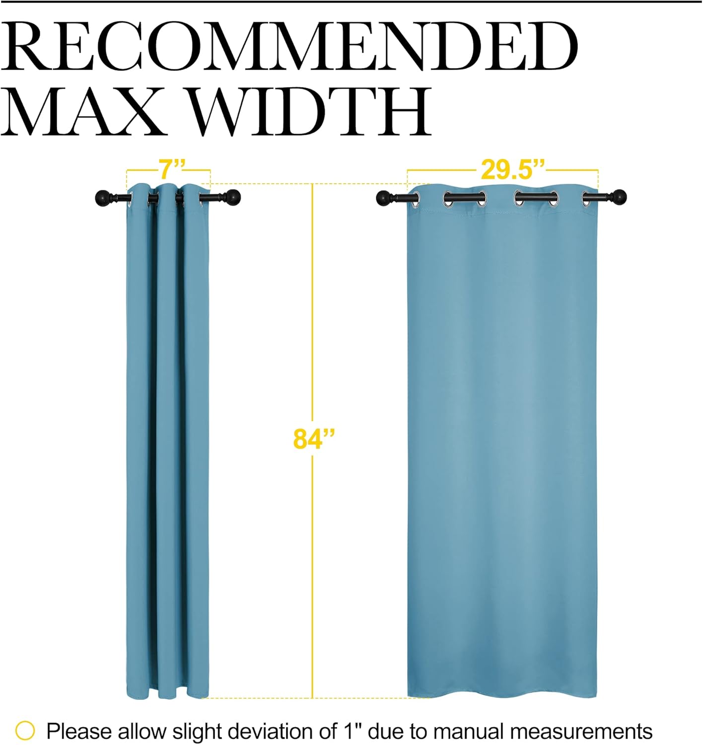 NICETOWN Thermal Curtains - Insulated Blackout Drapes for Kids Room | Teal Blue, Set of 2, 34x84 Inches