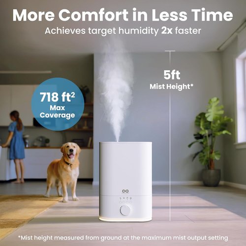 Everlasting Comfort 6L Humidifier - High Mist Output & 60 HR Runtime | Easy Clean Ultrasonic for Home & Baby