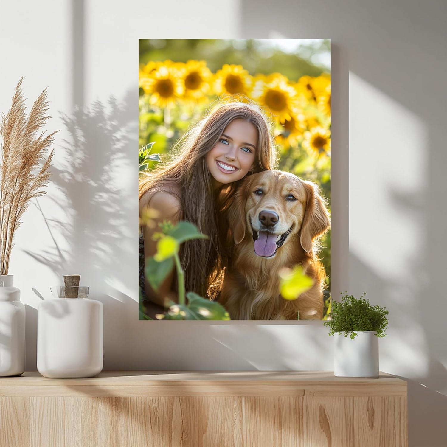 Skiennix Personalized Photo Canvas Print - Custom Wall Art for Family & Pets | Perfect Gift for Any Occasion