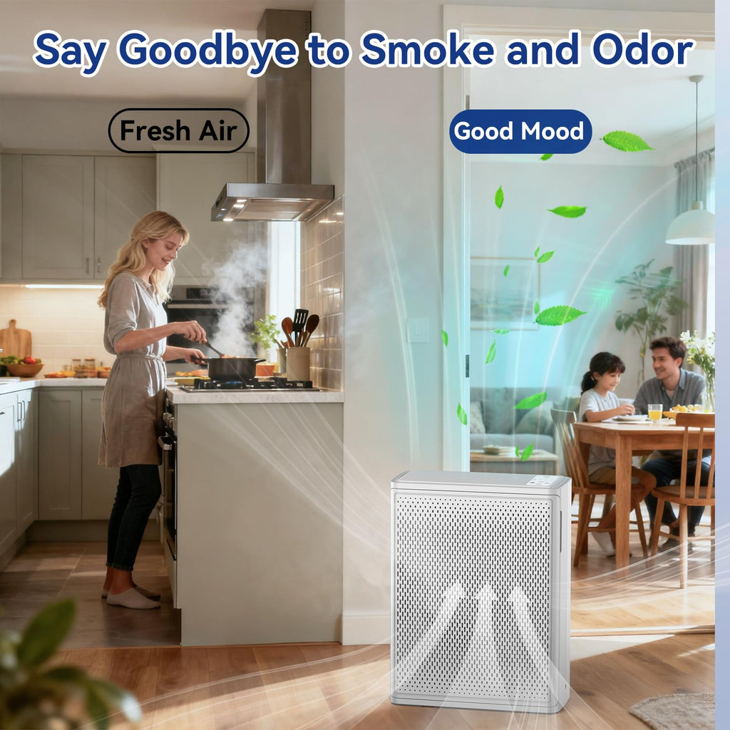 YARIKI Air Purifiers for Home Large Room Up to 2000 Ft²,H13 HEPA Air Purifiers for Pet Hair Smoke Odor,24dB Ultra-Quiet Operation Suitable for Bedrooms,Living Rooms,Offices