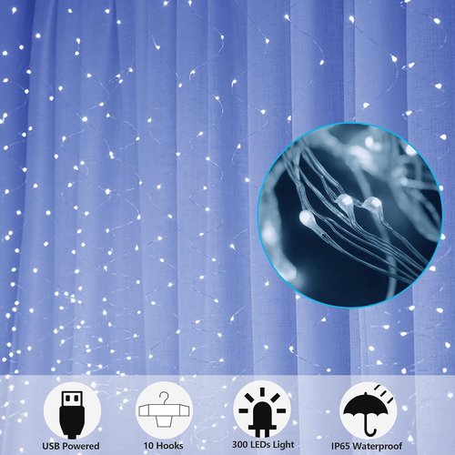 HOME LIGHTING Fairy String Lights - 300 LED with 8 Modes & Remote | USB Powered, Waterproof for Christmas & Weddings