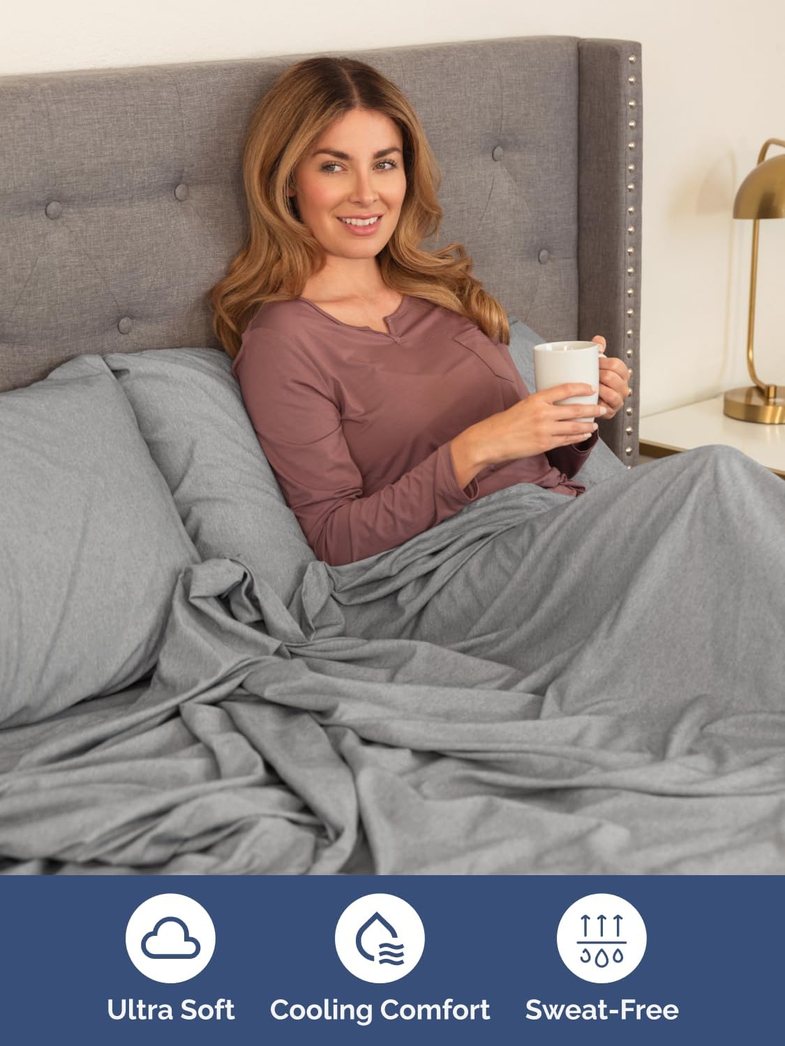 Skiennix Extra Deep Cal King Sheet Set - 6 Piece Breathable Cooling Bedding - Soft Wrinkle-Free Heathered Grey