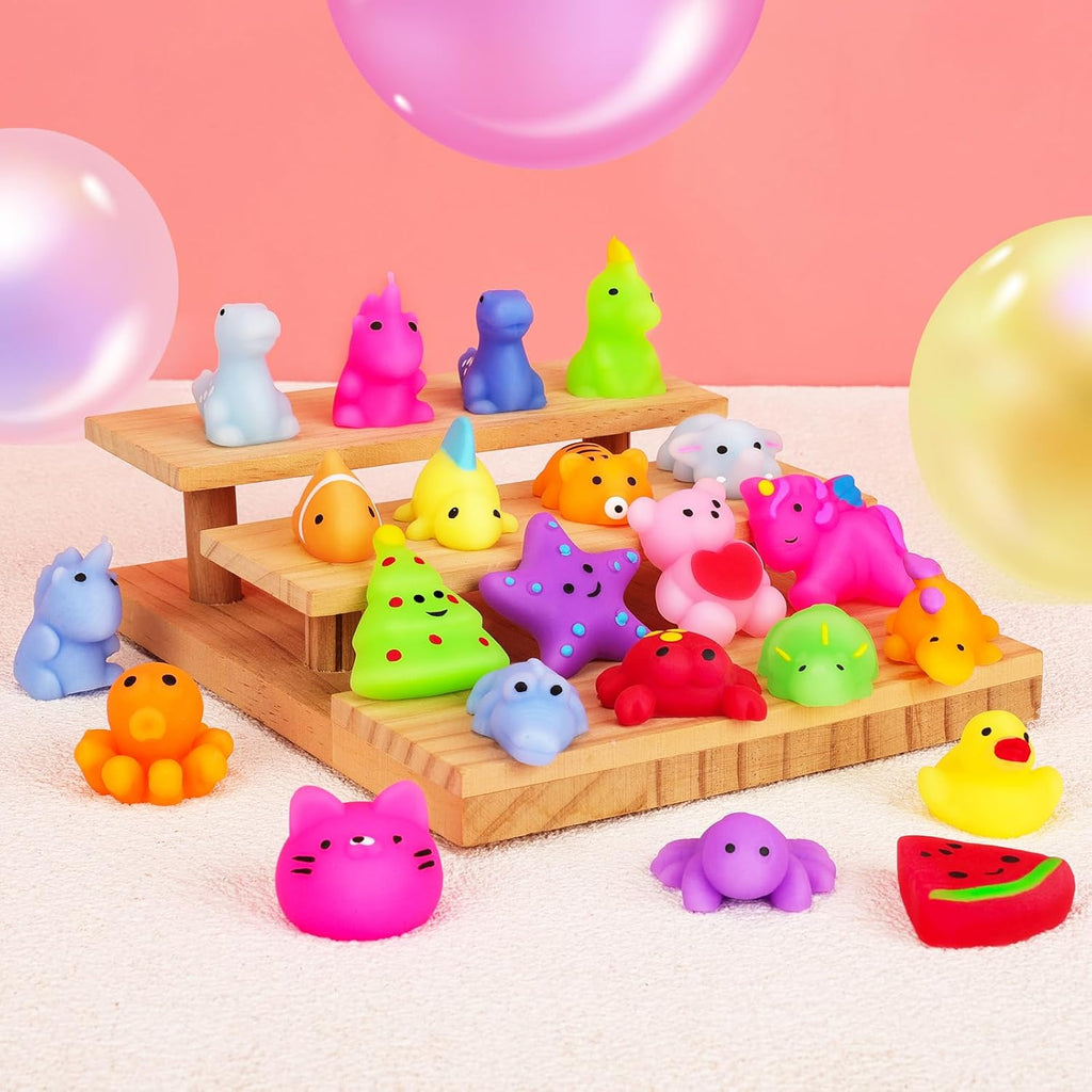 VISCOO 40 Pack Squishy Toys - Kawaii Mochi Party Favors for Kids | Perfect Easter Basket Stuffers
