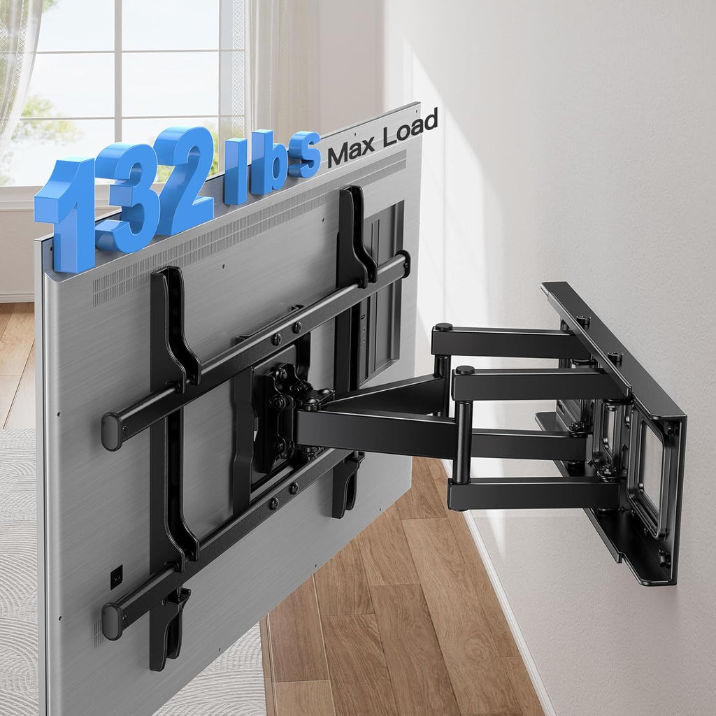 Pipishell Full Motion TV Wall Mount - Fits 37-84 Inch TVs Up to 132lbs | Articulating Swivel & Tilt Design