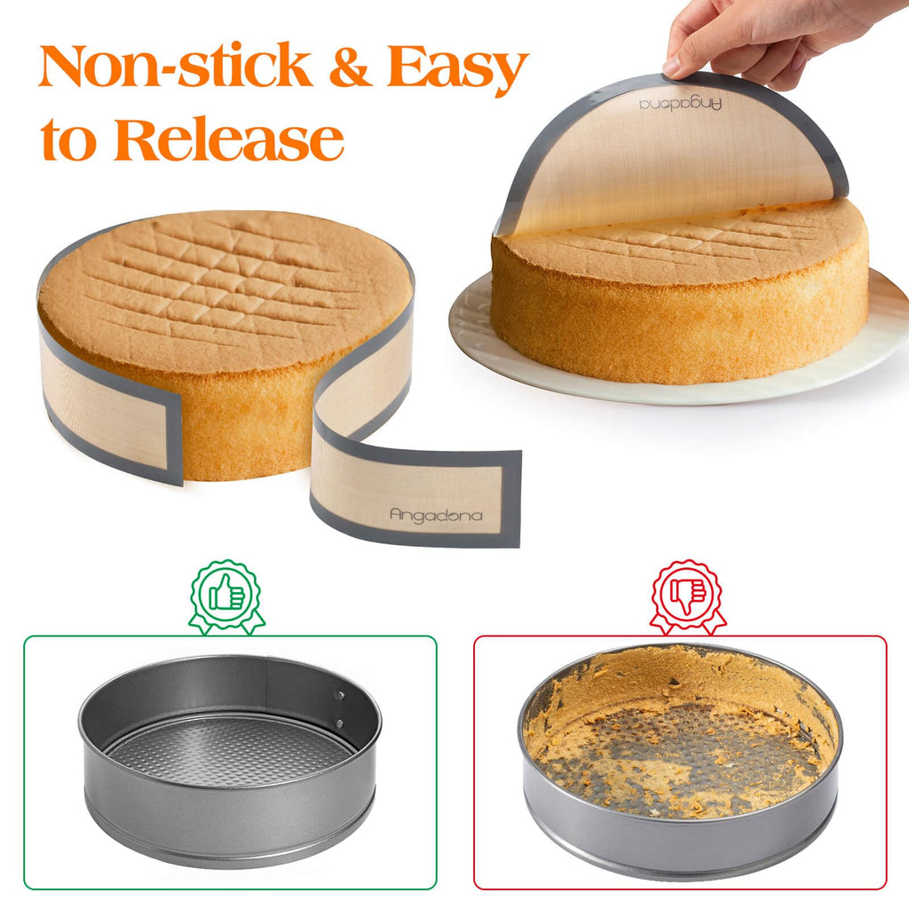 Silicone Baking Mat for Springform Pan 9 inch, Prevent cake from Sticking to Bottom and Side,Easy Clean & Non Sick Silicone Baking mat for Cheesecake Pan