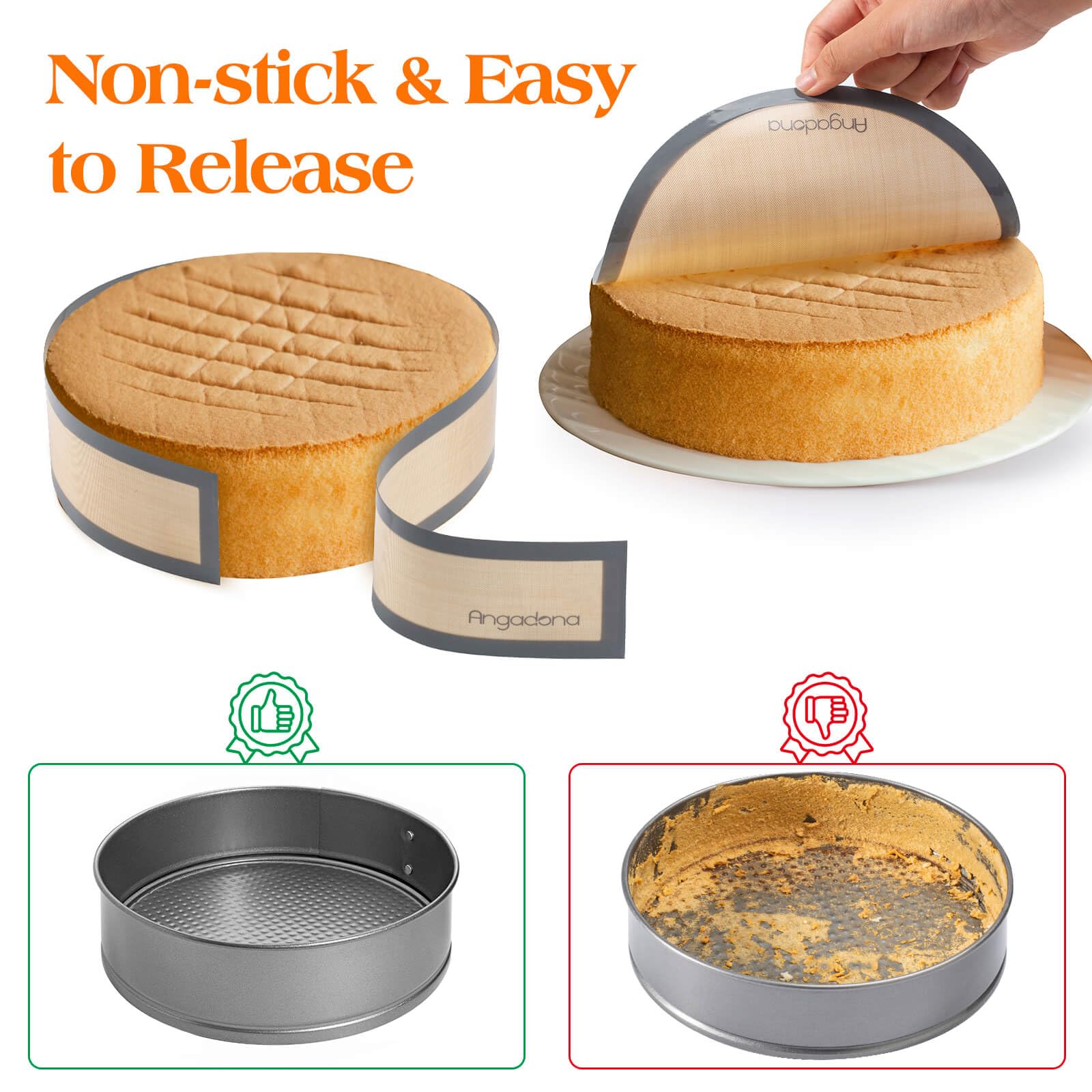 Silicone Baking Mat for Springform Pan 9 inch, Prevent cake from Sticking to Bottom and Side,Easy Clean & Non Sick Silicone Baking mat for Cheesecake Pan