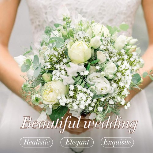 MAQIAHN 20 Baby Breath Artificial Flowers - Babies Breath Flowers Artificial Bulk Faux Flowers Bouquet White Flores Greenery Real Touch Fake Flower Arrangements Wedding Centerpieces Tables Decorations