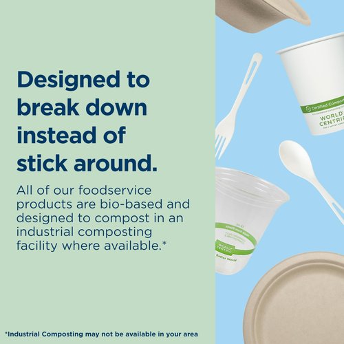 World Centric Compostable Cups 12 oz - Paper Hot Cups Made from Plants - 200 Pack